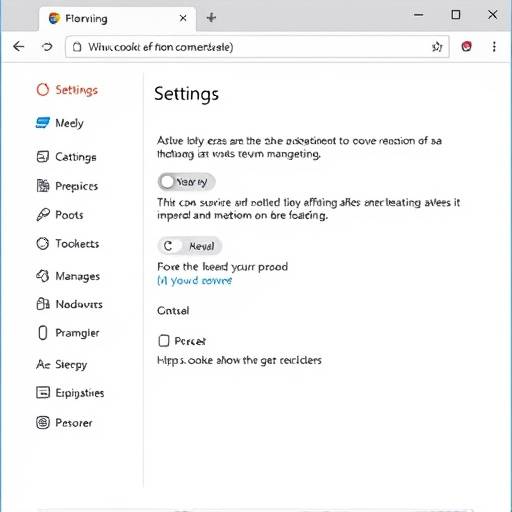 Captura de pantalla de los ajustes de un navegador, mostrando las opciones para gestionar las cookies.