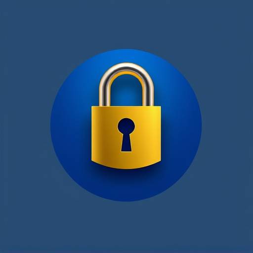 Icono de privacidad: un candado dorado dentro de un círculo azul.