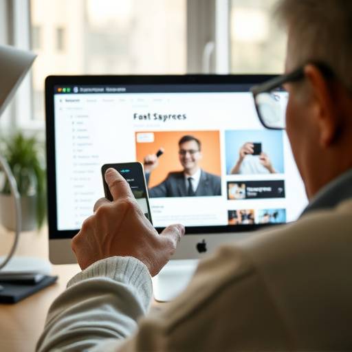 Persona usando un lector de pantalla para acceder a contenido web